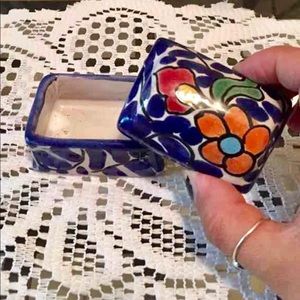 Made in Mexico ceramic painted jewelry box